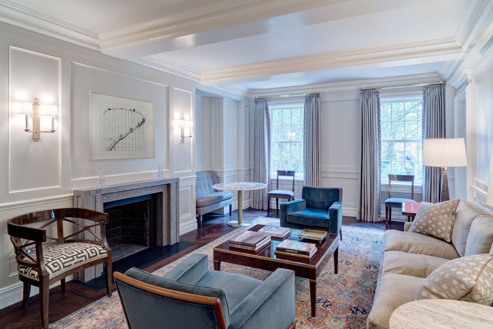 Fifth Avenue Pre-war apartment renovation by Godwin Residential Construction featuring classic proportions and period details Manhattan NYC